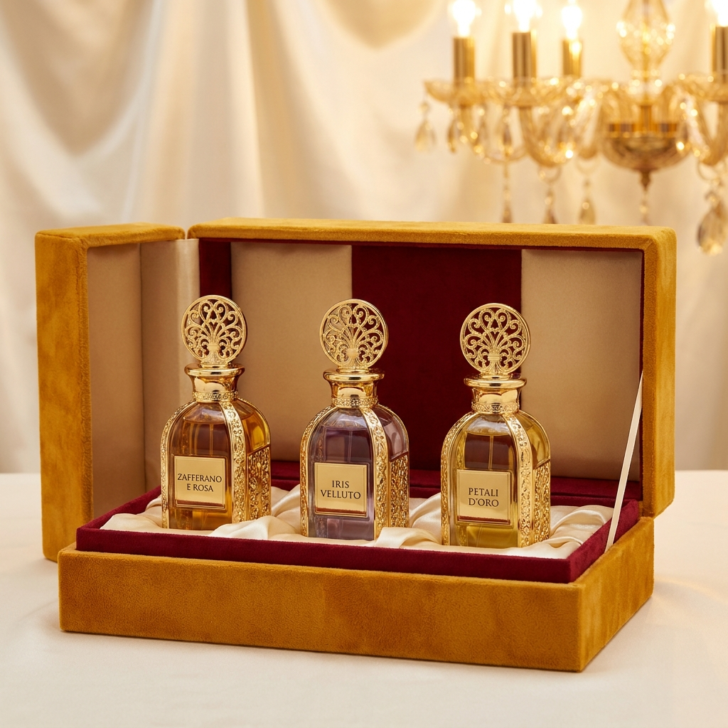 Cofanetto 3 Profumi Donna – Zafferano & Rosa + Iris Velluto + Petali d'Oro (3 x 100 ml)